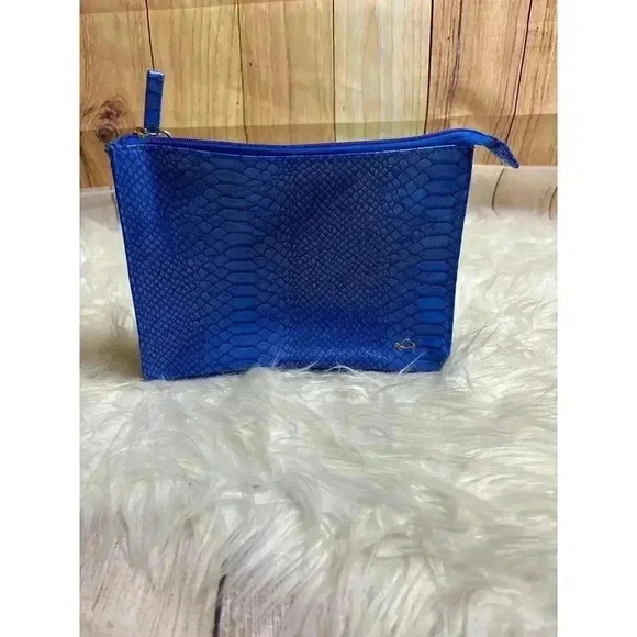 Carpisa Travel Bag Faux Crocodile Leather Royal Blue - Picture 1 of 10